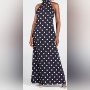 Rebdolls Black Maxi Dress with White Polka Dots